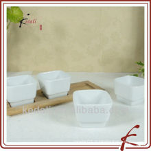 Porcelana prato de tapas com bambu